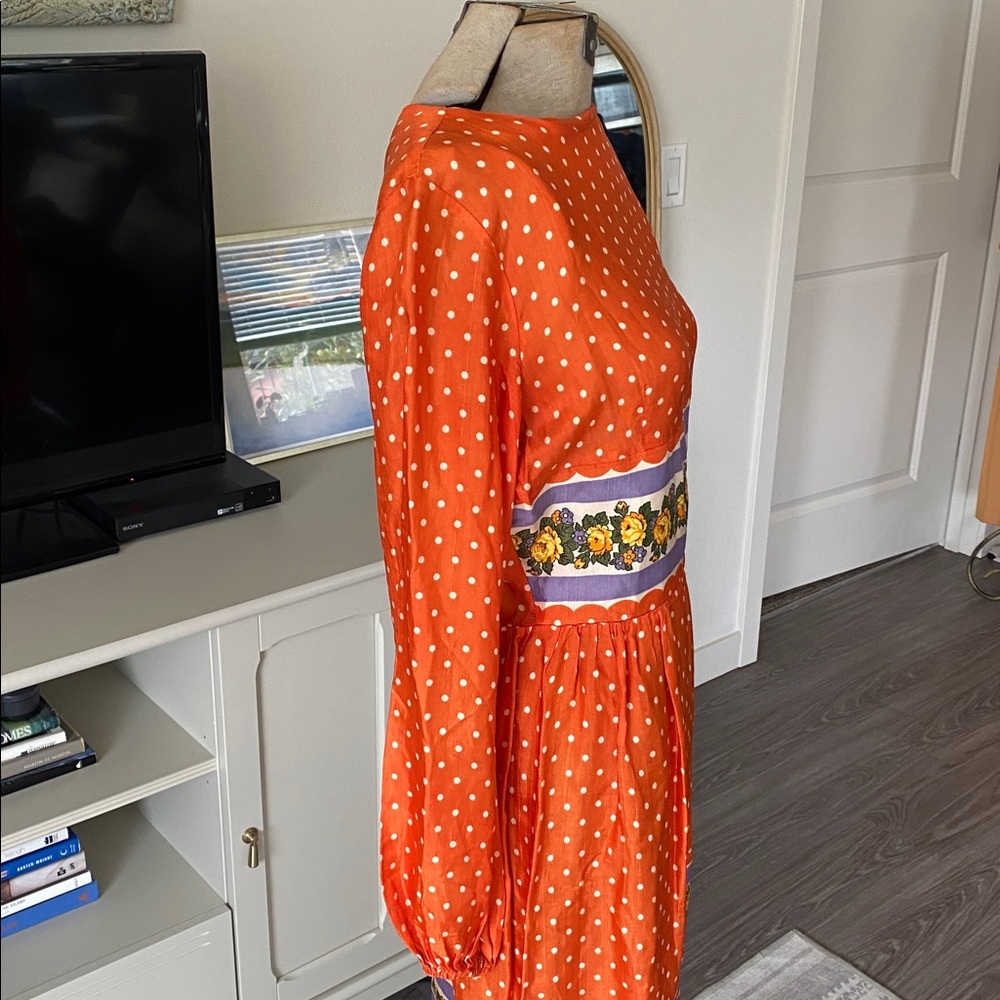 Vintage 1960s Orange Silk Mini Dress - Picture 8 of 15